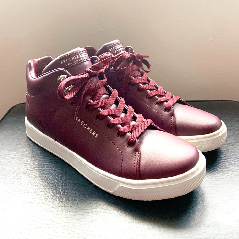 Skechers High-Top Leather Women Shoes